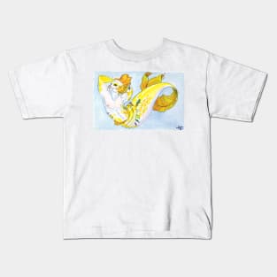 MerMay Yellow Snapper Pin Up Merman Watercolor Kids T-Shirt